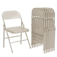 thumbnail image 1 of QinaQin Paquete de 8 sillas plegables de acero con respaldo, diseño resistente de hasta 350 lb, color negro, ideales para comedor, oficina, eventos interiores o reuniones al aire libre, 1 of 7