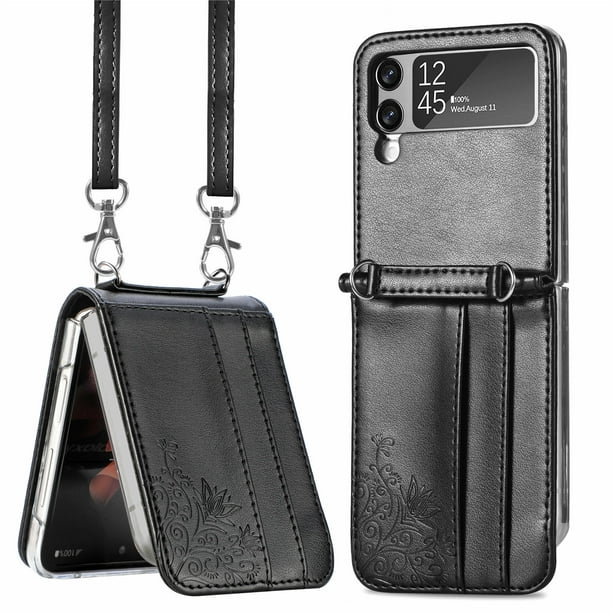 Uucovers Z Flip 4 Case 22 Galaxy Z Flip 4 Crossbody Wallet Case Premium Pu Leather