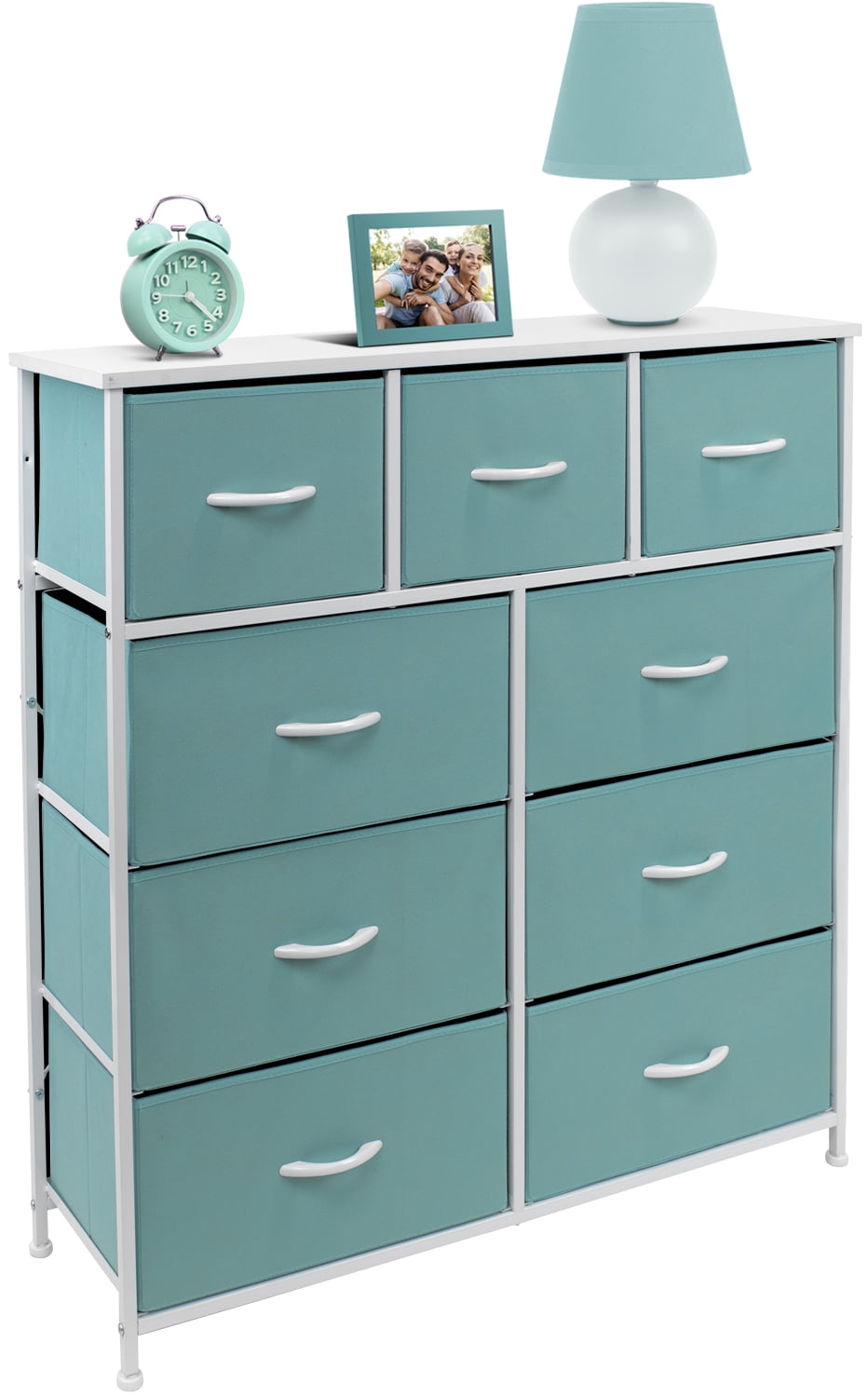 Sorbus Dresser with 9 Drawers Teal 