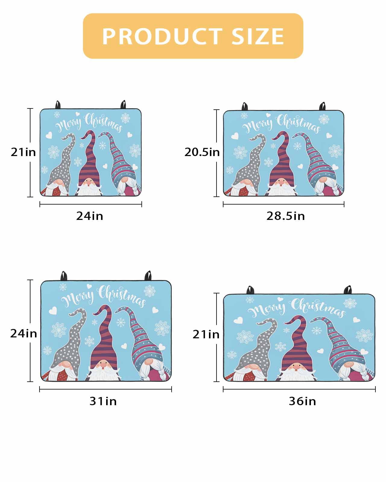 Large Induction Cooktop Protector Mat Christmas Blue Stove Top Covers for Electric Stove, Cute Gnomes Xmas Winter Snowflakes Decorative Stove Burner Cover Mats, Glass Top Stove Cover