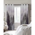 thumbnail image 4 of Green Forest Blackout Curtains for Bedroom Living Room Darkening Curtains 63 Inches Long Vintage Rustic Pine Trees Nature Landscape Window Curtain 2 Panels Set Window Treatment Grommet Drapes 52"x63", 4 of 9