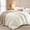 Beige, variant on Full Size Comforter Set Light Blue, 3- 90% Polyester 10% Linen Blend Bedding Set, Linen-Look Textured Stripe, Down Alternative - Comforter with Pillow Shams