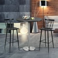 thumbnail image 3 of Costway Set of 2 Steel Bar Stool Dining Chairs Armless Cross Back Kitchen Bistro, 3 of 10