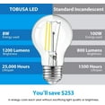 thumbnail image 5 of LED A19 Dimmable Light Bulbs 100W Equivalent, Vinta E26 Edison Bulbs 8W 1200LM, 5000K Daylight White, Clear Antique LED Filament Bulb for Home, Bathroom, 6-Pack, 5 of 5
