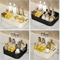 thumbnail image 3 of ABPETE Large Capacity Makeup Organizer,12 Slots Makeup Brush Holder,Makeup Storage with Handle,Vintage Striped Cosmetic Organizer for Bathroom Countertops,Desk Storage Container(Cream), 3 of 7