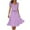 Purple, variant on Lindreshi Midi Dresses for Women with Sleeves Fashion Women Summer V-Neck Bandage Print Casual Short Sleeve Dresses