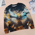 thumbnail image 6 of Watercolor Butterfly Women's Floral Printed Sweatshirt Long Sleeve Crewneck Casual Loose Vintage Graphic Pullover Tops, 6 of 7