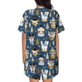thumbnail image 6 of Fuzoiu Winter Animal Friends Print Women's Short-Sleeved Pajama Set,Lounge Sleepwear Set,Womens Pajama Sets 2 Piece,Button-Up Top and Shorts with Pockets-XX-Large, 6 of 7