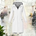 thumbnail image 5 of Women's Outdoor Jacket Hooded Waterproof Plus Size Midi Long Long Sleeve Solid Color Rain Jacket Lightweight Active Outdoor Sport Hiking Raincoat with Pockets, 5 of 8