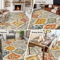 thumbnail image 5 of 5'x8' Area Rugs, Retro Morocco Indoor Outdoor Area Rug for Living Room Bedroom, Boho Shabby Abstract Geometric Aesthetic Washable Bathroom Rugs Kitchen Floor Carpet Mats Home Decor Aesthetic, 5 of 8