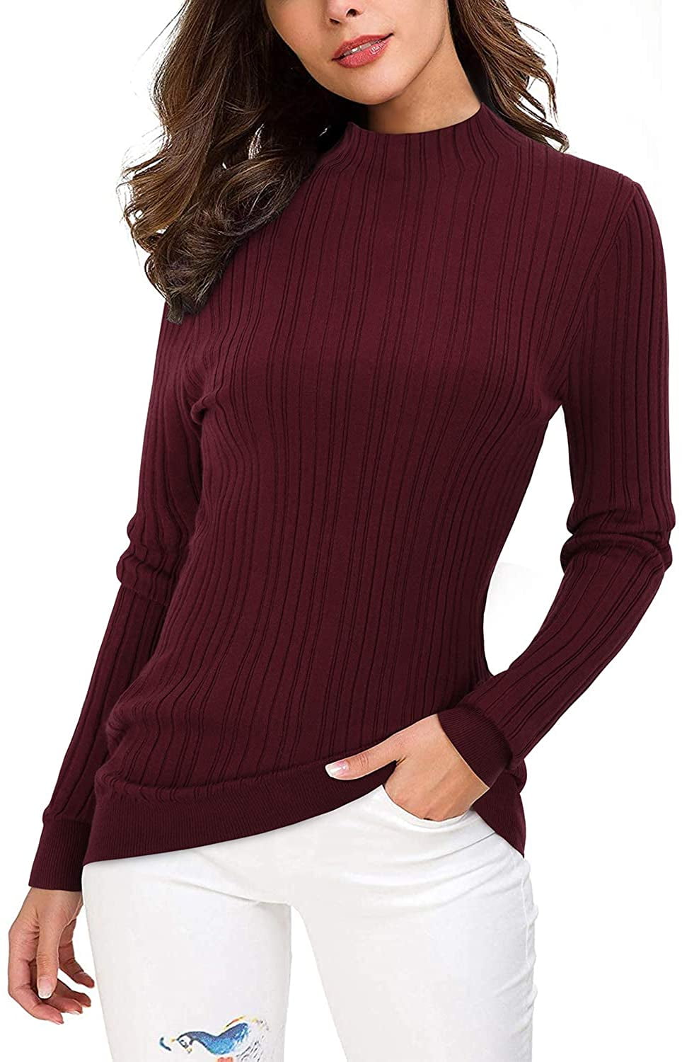cotton mock turtleneck sweater