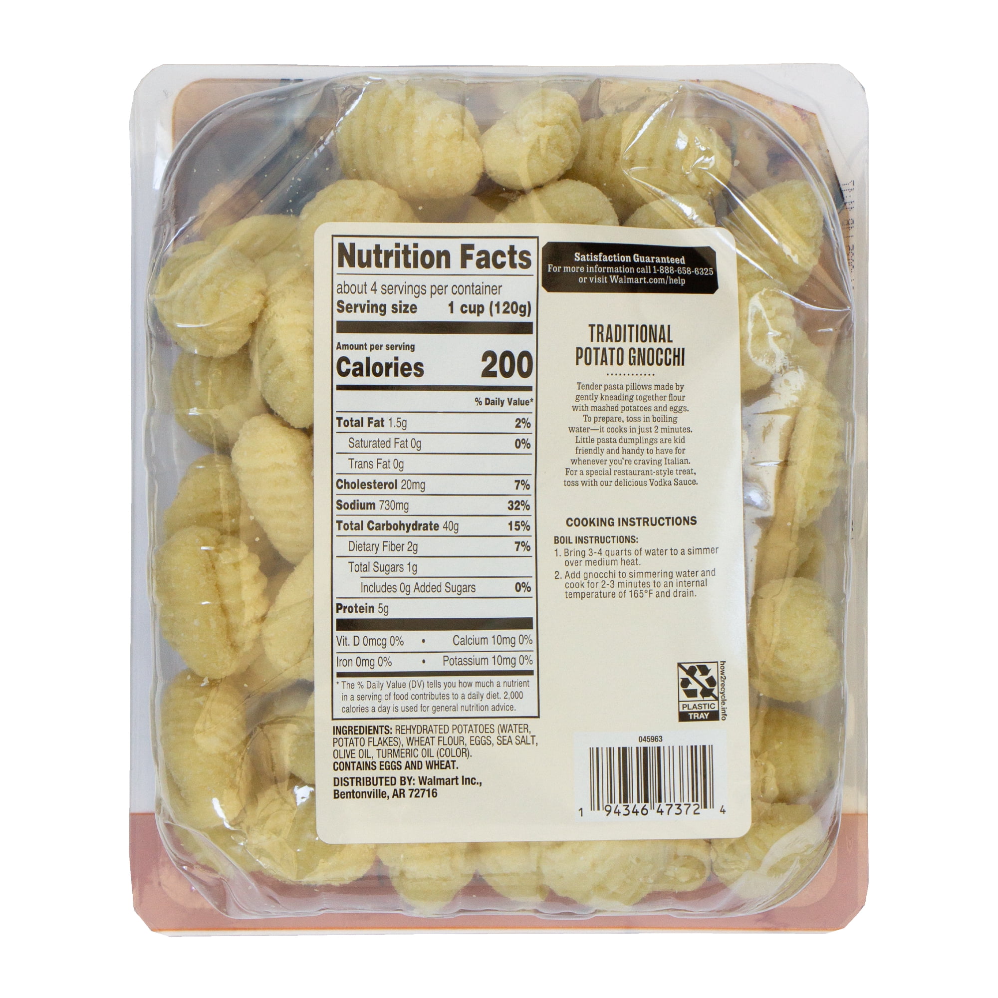 Marketside Traditional Potato Gnocchi, Non-Allergenic, No Artificial Ingredients, 18 oz Tray