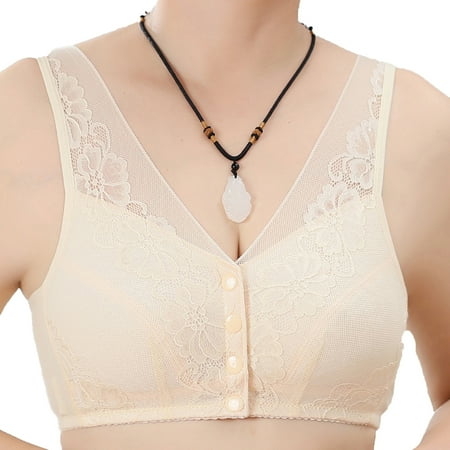 CAICJ98 Plus Size Lingerie Post Bra Front Closure Unpadded Wirefree Sport Racerback Posture B 40