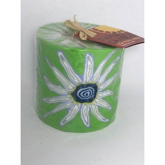 Swazi Candles, Pillar Green Daisy Pillar