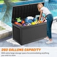 thumbnail image 4 of ZIVACATE 260 Gallon Indoor Outdoor Storage Boxes, Large Resin Deck Box for Patio Furniture, Lockable, 4 of 7