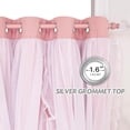 thumbnail image 6 of Coquette Style Curtains for Girls'Bedroom Decorative Drapes for Kids Double Layer Curtain Ruffle Sheer Overlay Room Darkening Pretty Chic Princess, 52x63 inch, Blush Pink, 2 PCs, 6 of 8
