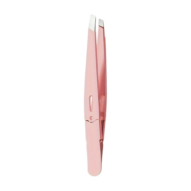 Pinzas de acero inoxidable para cejas y vello facial Herramienta de belleza de alta precisión con punta inclinada para una depilación suave
