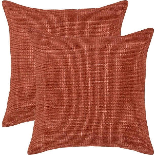 BLEUM CADE 2 Pack Orange Throw Pillow Covers，Farmhouse Cushion Covers