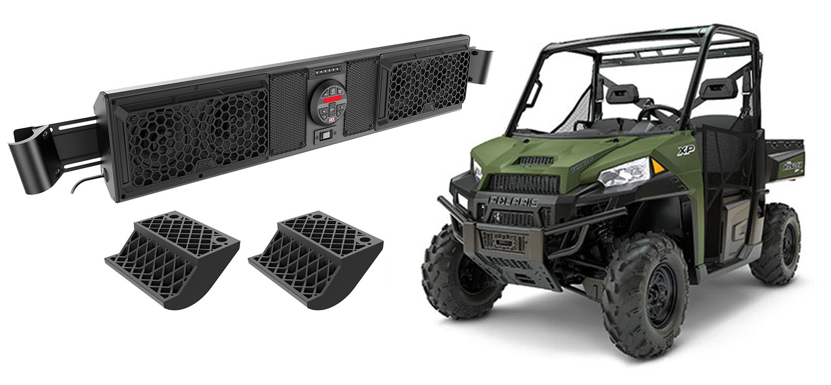 Polaris Ranger FourSpeaker Marine Soundbar System w/Bluetooth For Pro