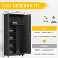 thumbnail image 2 of Topass Metal Storage Locker with Lockable Door, 71'' Clothing Coat , Garage Tool Cabinet with Wheels ，Locker for Office, Home, School, Employee, Gym, 2 of 5