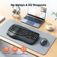 thumbnail image 6 of Meetion USB Wireless Ergonomic Keyboard & Mouse Combo with Wrist Rest & Wave Keys, Black, For Windows/Mac, 6 of 9