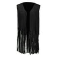 thumbnail image 5 of Harpily Women's Slim-Fit Tank, Womens Fringe Vest 70s Costume Sleeveless Western Faux Suede Tassel Leather Outerwear, 5 of 5