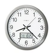Angle View: Howard Miller 625-195 Chronicle 14 in. Wall Clock with LCD Inset - White/Gray