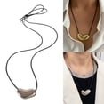 thumbnail image 2 of Elegant Alloy Leather Cord Necklace Sturdy Pendant with Swirls Accent Versatile Jewelry Accessory for Modern Looks, 2 of 8