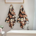 thumbnail image 4 of Brown and White Flowers Hand Towel Absorbent Bath Towels for Bathroom Sports Gym(28.3" X 14.4") Set of 2, 4 of 8
