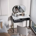 thumbnail image 2 of 32 Inch Compact Computer Desk with 2 Drawers – Marble Finish, Rectangular Casual Style, 2 of 6