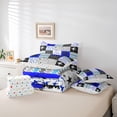 thumbnail image 6 of Homewish Teens Cartoon Princess Bedding Comforter Set 7pcs, Blue Art Patchwork King Bedding Sets, Eat Sleet Ballet Sport Reversible Bed Sheets, Super Cozy Room Decor, 6 of 8