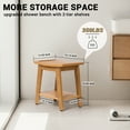 thumbnail image 6 of Naipo Shower Stool With Storage Shelf, Handle, Adjustable Feet, Non-Slip HDPS Shower Bench for Seniors Adults, Waterproof Shower Chair for Inside Shower to Sit on, Indoor Outdoor, Spa, Bath, Teak, 6 of 10