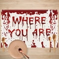 thumbnail image 4 of TIMIFIS Linen Placemat Halloween Graffiti Printing Placemat New Red Letter Linen Table Mat Border Home Table Decoration Insulation Mat Placemats Kitchen Gadgets, 4 of 6