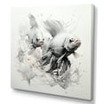 thumbnail image 2 of Designart "Ocean Dance of Black and White Fish I" Beach Wall Art - Coastal Grey Beach People Entryway Wall Art, 2 of 6