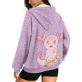 thumbnail image 5 of SCRAWLGOD Cartoon Axolotl Womens Hoodie Zip Up Plus Size L Womens Graphic Hoodies Long Sleeve Oversized Sweatshirt for Women Travel Soft Zipup Hoodie Women Fall, 5 of 7