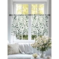 thumbnail image 4 of Plant Green Sheer Curtains 54 Inch Long 2 Panels, Watercolor Eucalyptus Leaf Farm Light Filtering Rod Pocket Semi Sheer Curtains, Sheer Voile Drapes for Living Room Bedroom, 52"x54", 4 of 5