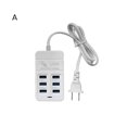 thumbnail image 1 of Flmtop USB Charging Station Plastic Fast Charging Charger Station for Multiple Devices 50W 6 Ports Charging Socket for Multiple Devices Wall Mount Charging Station with Tablet Watch Headphones, 1 of 10