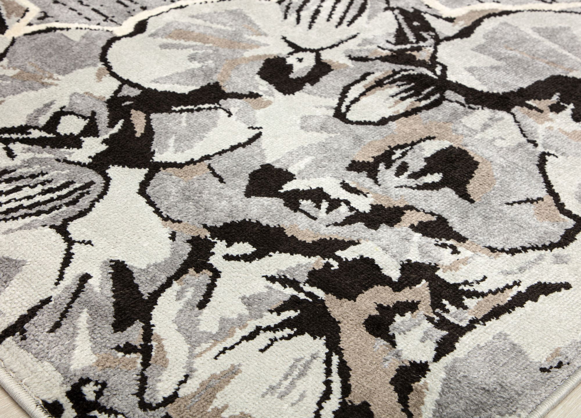 Elizabeth Sutton VE65B Cloud Nine Floral Modern Gray Area Rug, 2'0" x 4'0"
