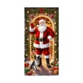 thumbnail image 2 of Housse de Porte de Noël Père Noël Rideau de Porte / Décoration Murale des Fêtes pour Porte d'Entrée / Tissu Polyester Festif Décoration Intérieure Extérieure pour la Maison, 2 of 6