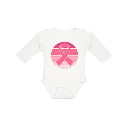 

Inktastic Breast Cancer Pink Ribbon Retro Gift Baby Girl Long Sleeve Bodysuit