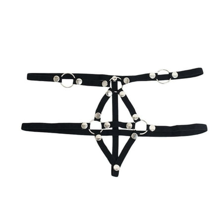 Midwennn Men s Solid Color Sexy Underwear Ring Hollow Underwear Thong plus Size Small Cup Lingerie