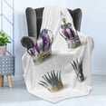 thumbnail image 4 of Crown Soft Flannel Fleece Throw Blanket, Digitally Generated Image of Detailed Head Ornaments Along Gems Pearls, Cozy Plush for Indoor and Outdoor Use, 60" x 80", Pale Slate Blue Purple, by Ambesonne, 4 of 5