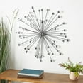 thumbnail image 2 of DecMode Black Metal Starburst Wall Decor with Crystal Embellishments, 2 of 9