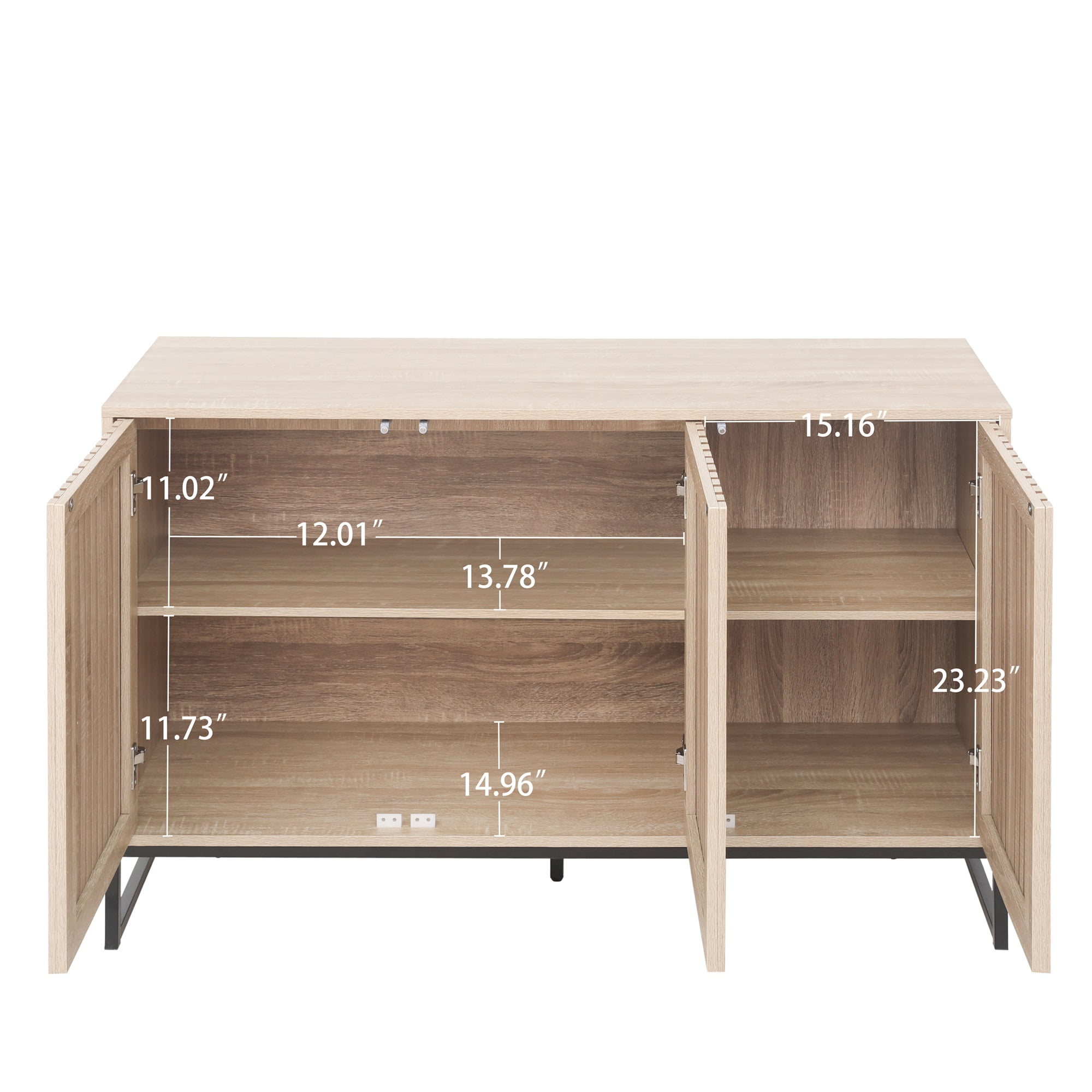 Kadyn Accent Storage Cabinet, Cabinet with 3 Door, Suitable for Living Room, Natural Kadyn Accent Storage Cabinet, Cabinet with 3 Door, Suitable for Living Room, Natural