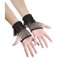 thumbnail image 2 of ToBeInStyle Women's Fringed Mini Diamond Net Gloves - Black - One Size, 2 of 3