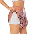 thumbnail image 1 of Saiise Flamingo Riding a Bicycle Print 2 in 1 High Waisted Running Shorts for Women - Split Breathable Athletic Tennis Gym Workout Shorts with Pockets-XX-Large, 1 of 7