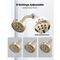 thumbnail image 5 of Tub and Shower Faucet Set, 5-Inch Rainfall Shower Head with 8-Setting Handheld Spray, 5 of 6