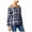 Blue - blunotteco, variant on Maison Jules Womens Plaid Knit Blouse