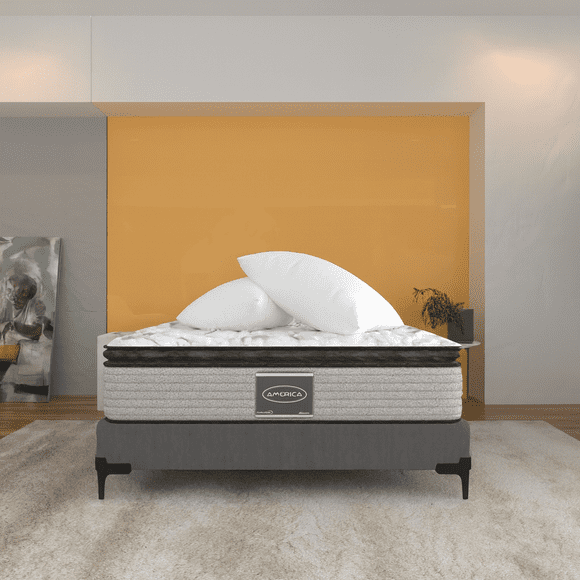 Colchon Matrimonial America Ortopedico + Almohada Hipoalergénica Memory Foam