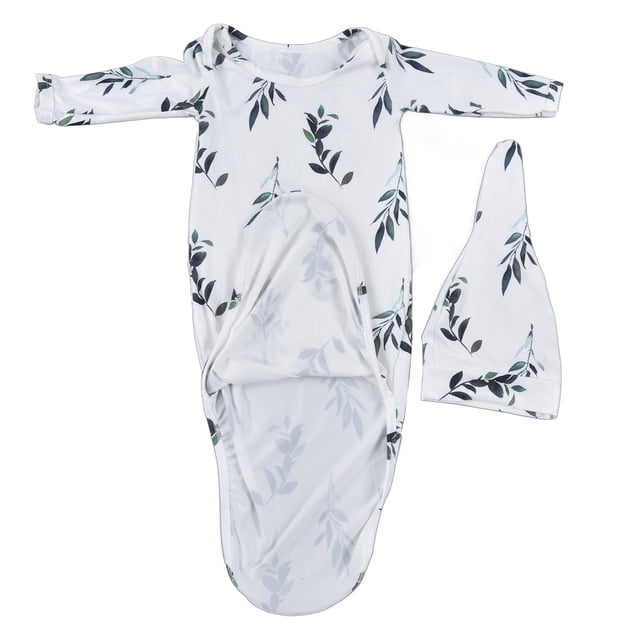 Bata De Bebé, Estampado De Hojas De Olivo, Bata De Dormir Para Bebé, Estilo Anudado, Transpirable Con Sombrero Para Salidas Para Uso Doméstico ANGGREK Baby Sleeping Bag
